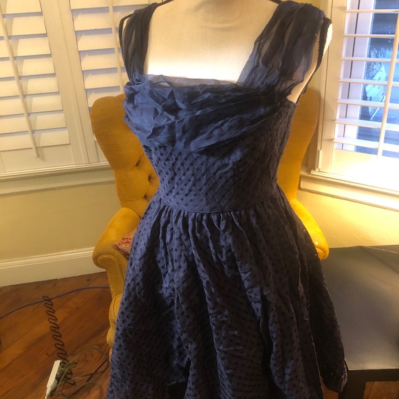 Anthropologie girls from savoy Peggy sue navy sz6 - Picture 3 of 10